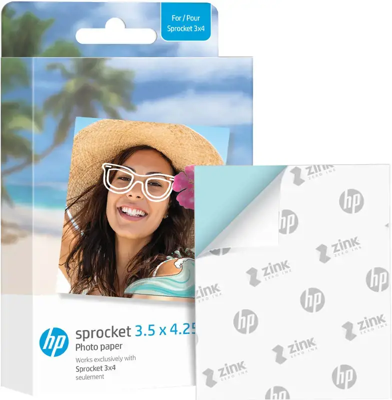 Fotopopierius HP Sprocket Zink 8.9x10.8cm(3.5x4.24"), 50 psl.