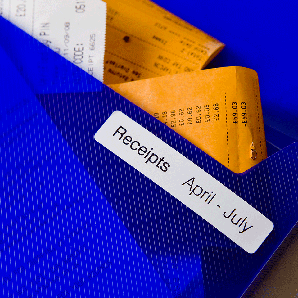 Brother aplankų etiketės, juoda ant balto, 1 vnt., DK, baltos, tiesioginio terminio spausdinimo, Brother