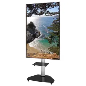 "Techly" grindų stovas su lentynomis, vežimėlis LCD/LED/Plazma TV 37-70", sidabrinis, 40 kg, 94 cm (37"), 177,8 cm (70"), 200 x 400 mm, 600 x 400 mm, 1370 - 1900 mm