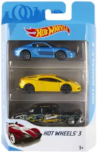 Hot Wheels Basic Car 3 Pack 2022 Mix 11 - 21A, Transporto priemonių rinkinys, Hot Wheels, 3 m., Met…