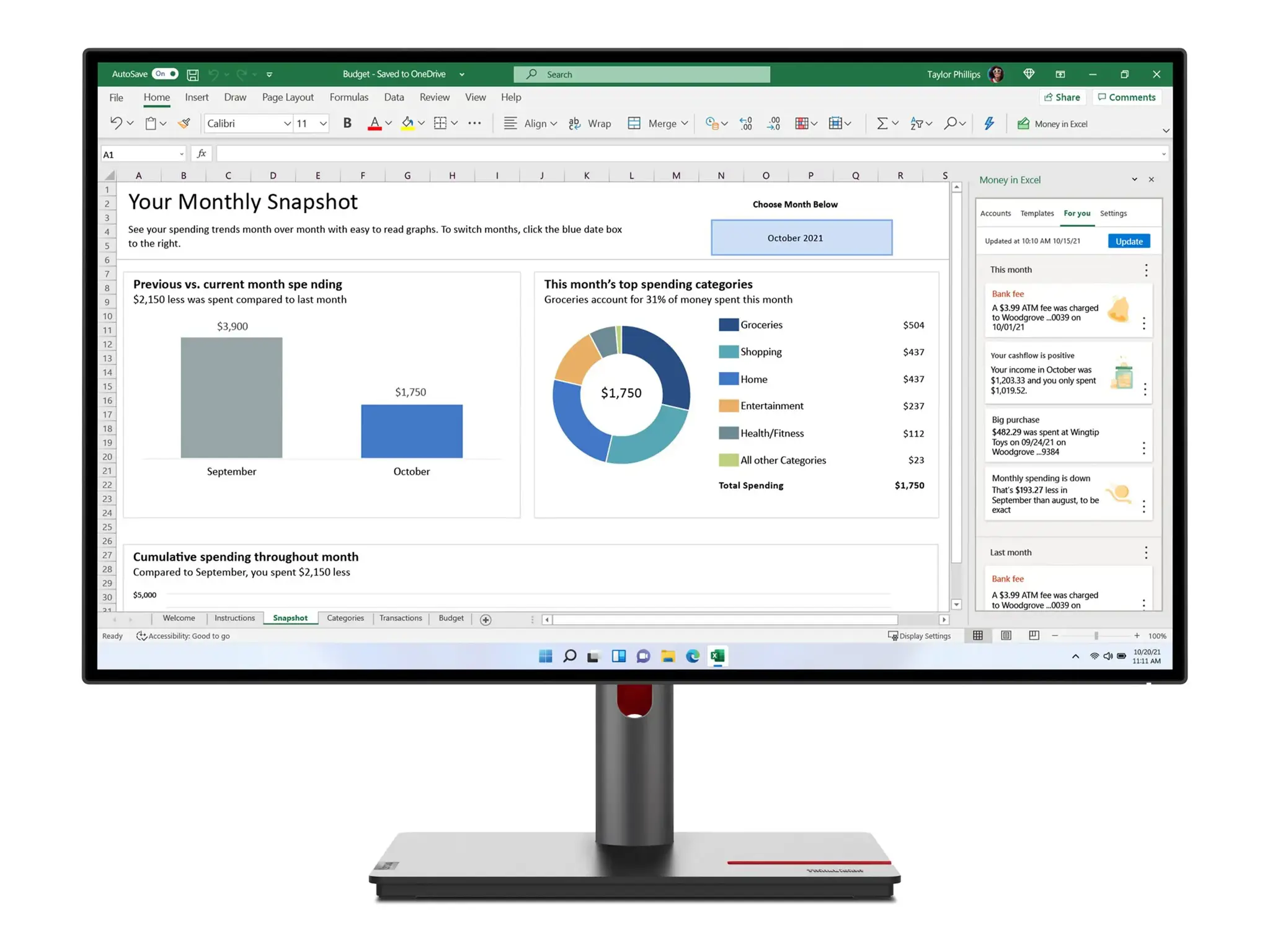 Monitorius LENOVO ThinkVision P27h-30 27inch 2560x1440 IPS 16:9 350cd/m2 HDMI DP USB Hub Topseller