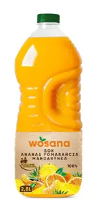 Sultys WOSANA, apelsinų, mandarinų, ananasų, 100%, 2.8 l, PET