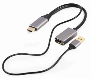 GEMBIRD Aktyvus 4K HDMI vyriškos ir DisplayPort moteriškos lyties adapteris, juodas