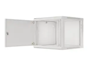 LANBERG Wall mount cabinet 19inch 9U 600x600 steel doors grey flat pack