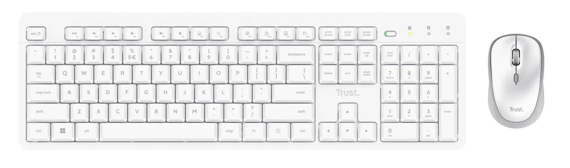 Trust Ody II Wireless US - set (keyboard + mouse), white