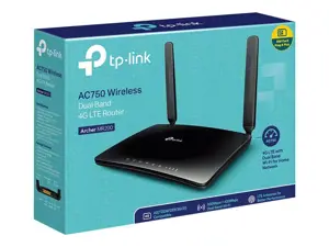 TP-Link Archer MR200, "Wi-Fi 5" (802.11ac), dviejų dažnių (2,4 GHz / 5 GHz), Ethernet LAN, 3G, juodas, stalinis maršrutizatorius