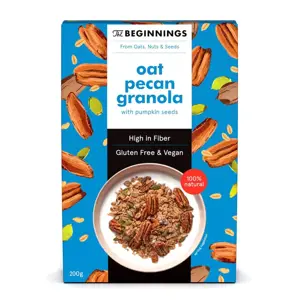 Veganiška avižinė granola THE BEGINNINGS, su pekano riešutais, 200 g