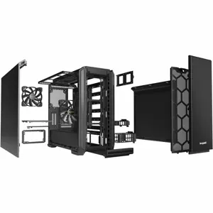 Būkite tylūs! Silent Base 601, Midi Tower, Kompiuteris, Juoda, ATX, EATX, micro ATX, Mini-ITX, Akrilonitrilo-butadieno stirenas (ABS), SECC, HDD