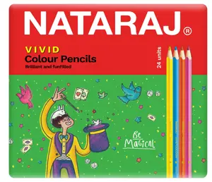 Spalvoti pieštukai, tribriauniai, NATARAJ Vivid, 24 spalvos