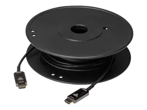 ATEN 30 m True 4K HDMI 2.0 aktyvusis optinis kabelis (True 4K@30 m), 30 m, HDMI A tipo (standartinis), HDMI A tipo (standartinis), 3D, 18 Gbit/s, juodas