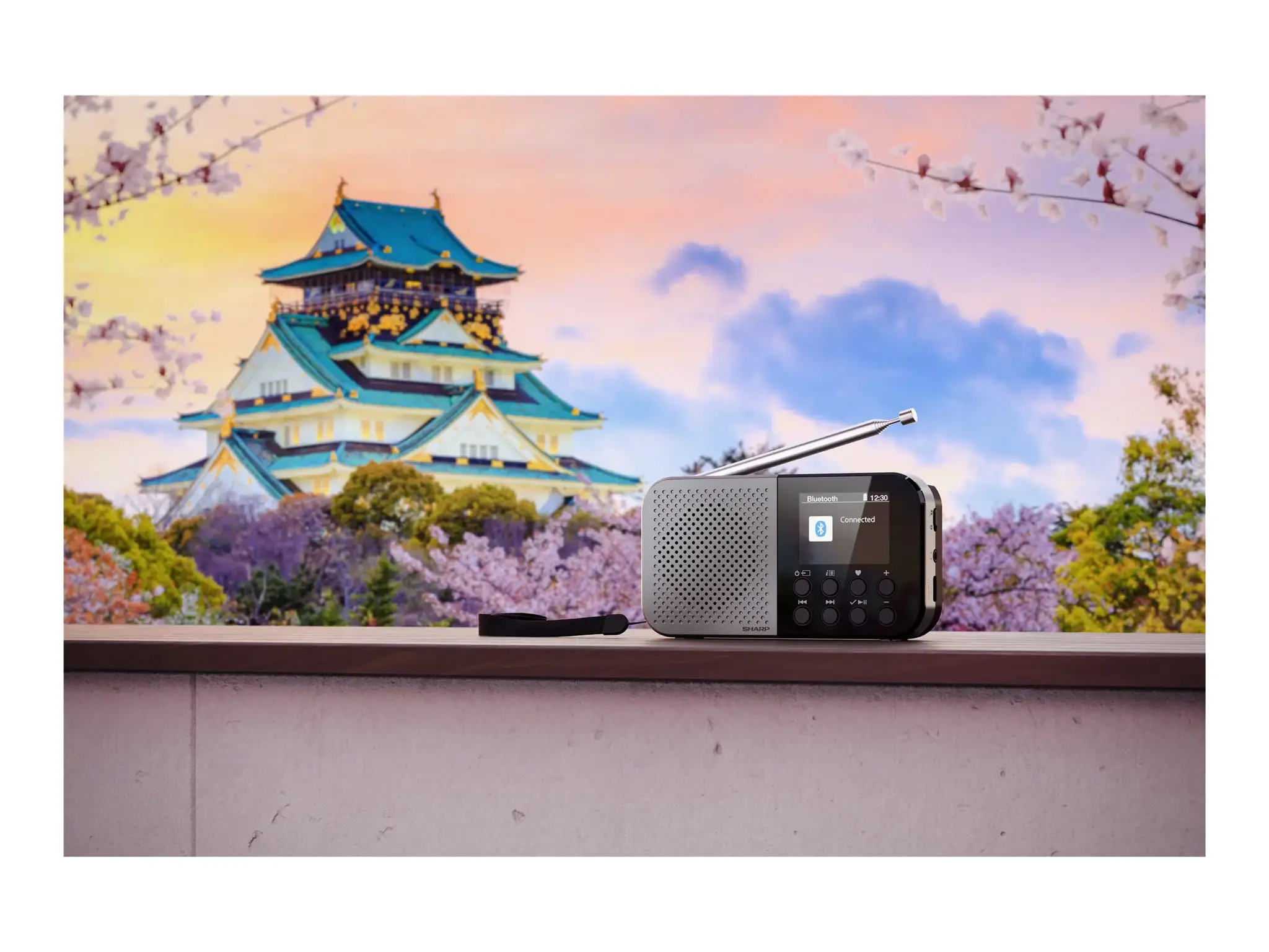 Sharp OSAKA Pocket/Handheld Portable Digital Radio | DR-P520(GY) | Bluetooth