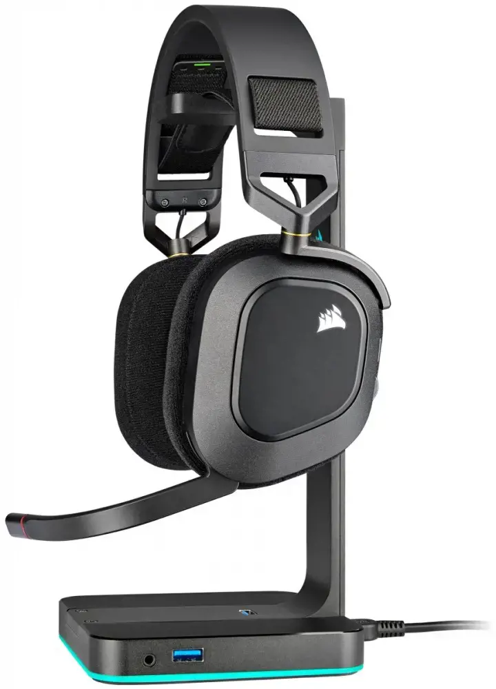 CORSAIR HS80 RGB belaidės ausinės Carbon