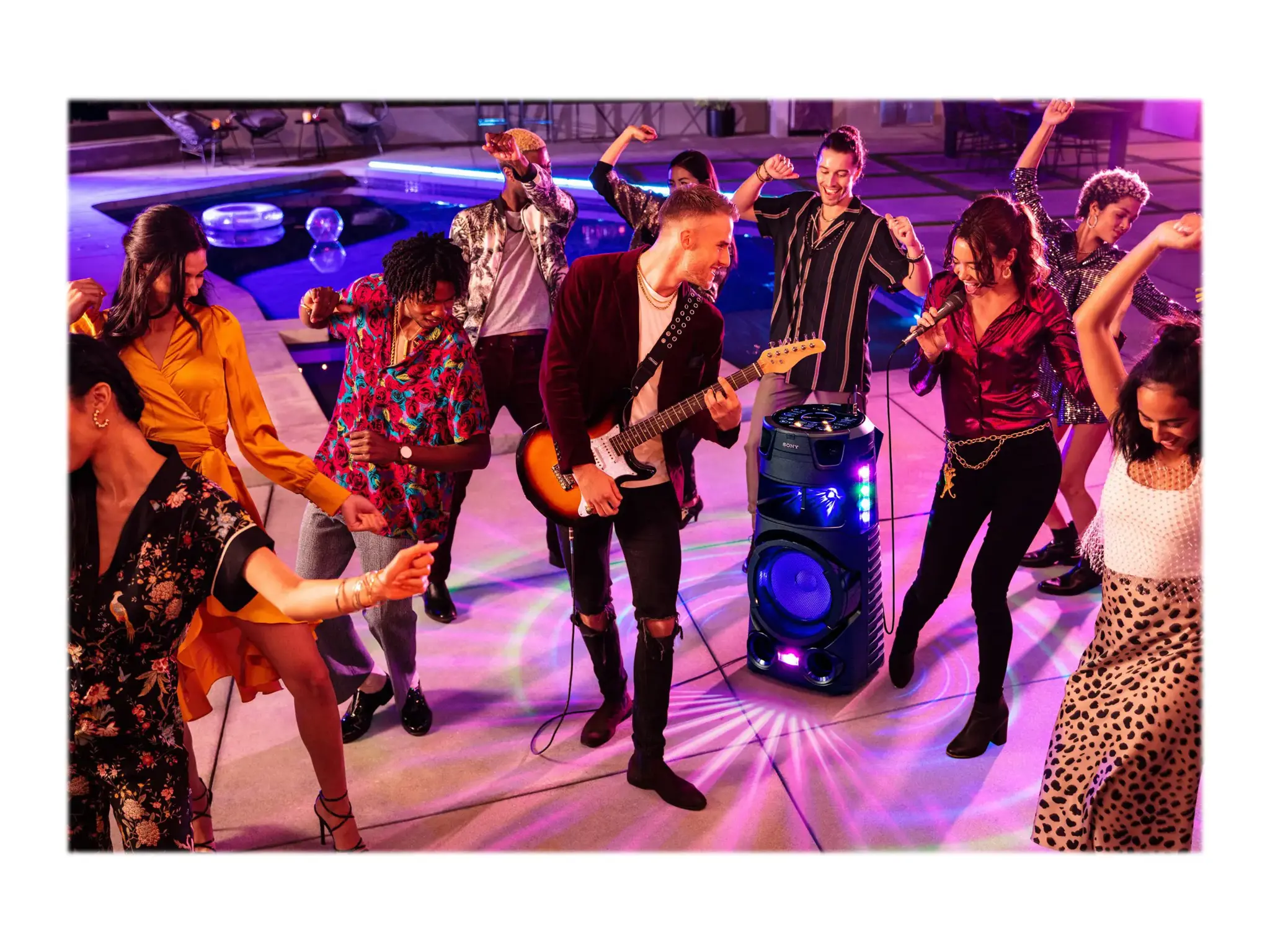 "Sony" didelės galios garso sistema MHC-V73D USB prievadas, FM radijas, NFC, "Bluetooth