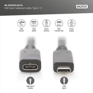 ASSMANN USB Type-C prailgintuvas Type-C - C