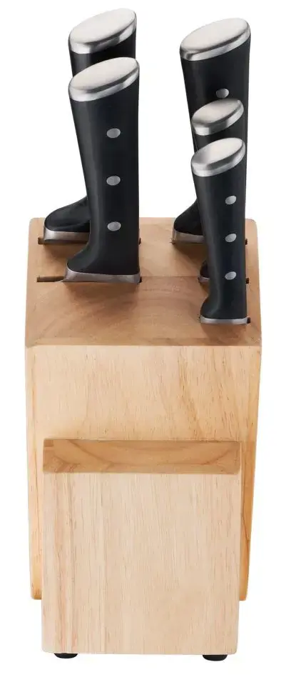 Tefal Ice Force K232S5, Knife/cutlery block set, Stainless steel, ABS, Stainless steel, Wood, Black