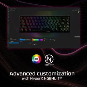 "HyperX Alloy Origins 65" - mechaninė žaidimų klaviatūra - HX Red (JAV išdėstymas), 65%, USB, mechaninė, RGB LED, juoda