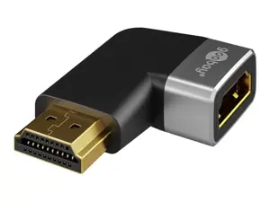 Goobay HDMI Angled Adapter 270° Horizontal, 8K @ 60 Hz, Gold-Plated, Black/Silver | 72012