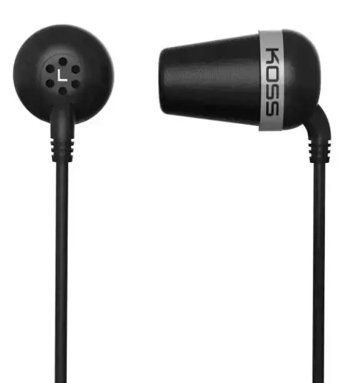 "Koss" ausinės THE PLUG CLASSIC laidinės, į ausis, 3,5 mm, su triukšmo slopinimu, juodos spalvos