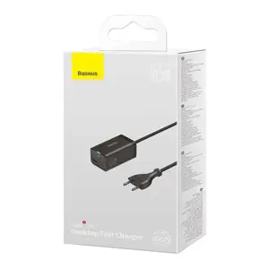"Baseus" greitasis įkroviklis "GaN3 Pro", 2x USB-C, 2x USB, 65 W (juodas)