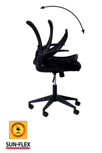 Reguliuojamo aukščio kėdė SUN-FLEX®HIDEAWAY CHAIR,  91-101 cm, juodas rėmas, juoda sėdima vieta