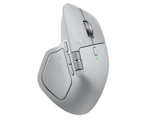 Logitech MX Master 4 Belaidė pelė RF Wireless + Bluetooth, 8000 DPI, Pale Grey