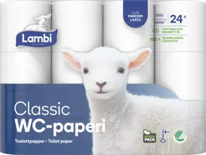 LAMBI tualetinis popierius 24 vnt, 3sluoksnių