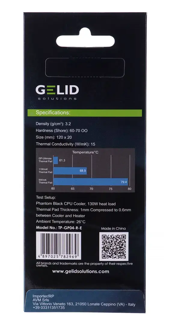 "Gelid Ultimate" termopadelės 120x20x3,0 mm TP-GP04-R-E