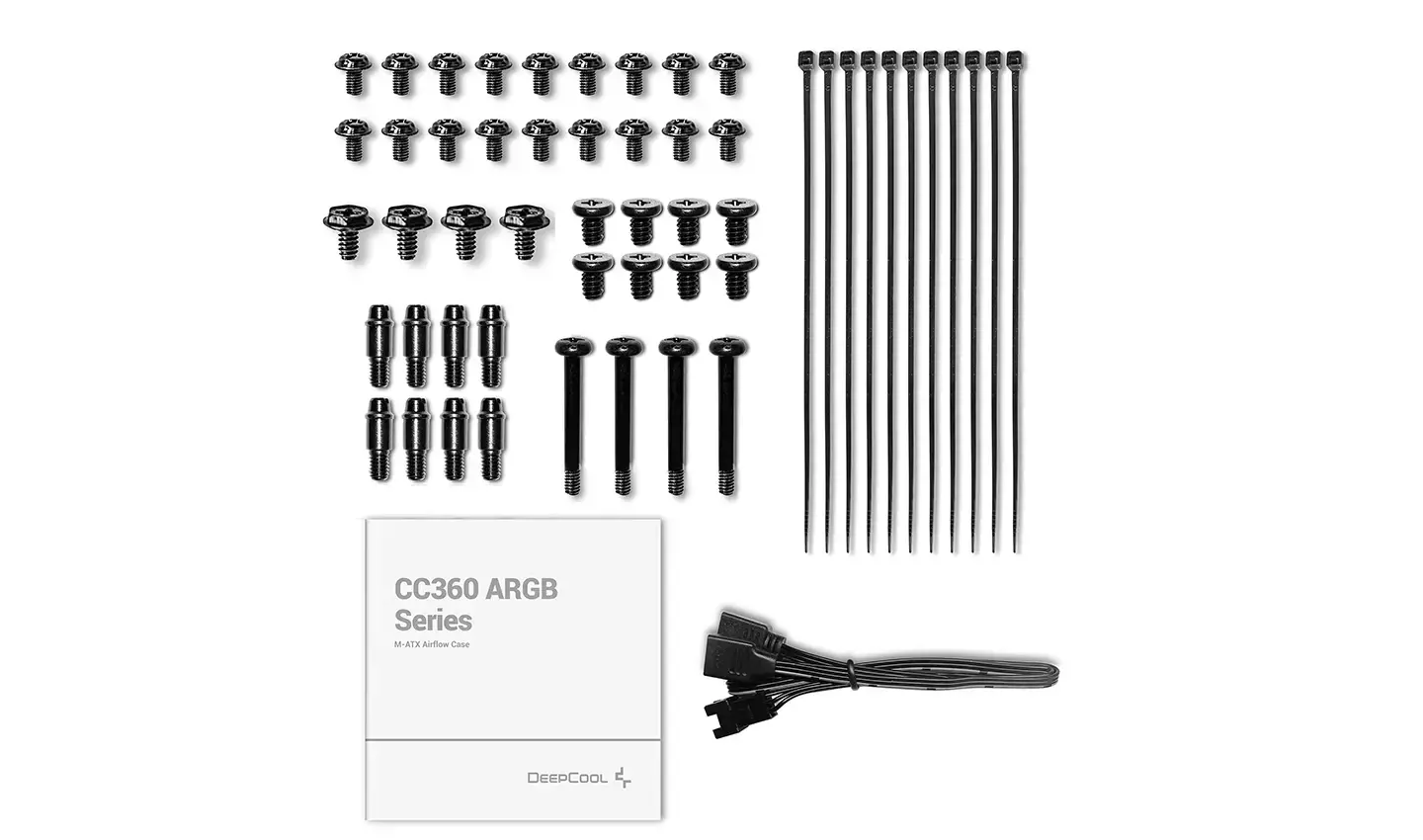 "DeepCool CC360 WH ARGB", "Mini Tower", kompiuteris, baltas, "micro ATX", "Mini-ITX", ABS, plienas, grūdintas stiklas, daugialypis