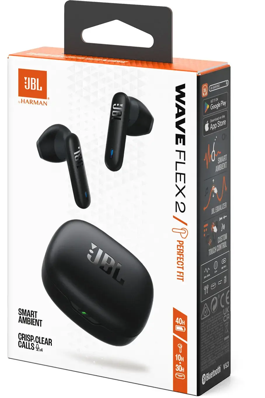 JBL wireless earbuds Wave Flex 2, black