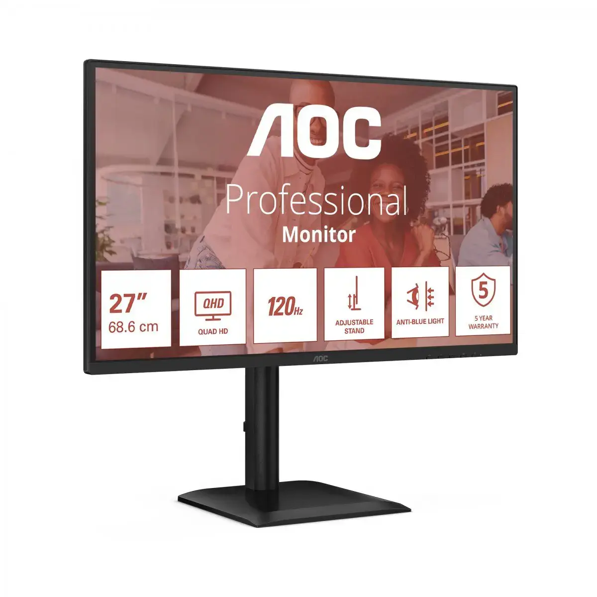 AOC Q27E4CV | 27 " | IPS | QHD | 16:9 | 120 Hz | 4 ms | 2560 x 1440 pixels | 350 cd/m² | HDMI ports quantity 1 | Black