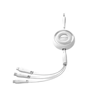Joyroom S-A40 Colorful Series 3in1 retractable cable USB-A to USB-C / Lightning / microUSB 1m - whi…