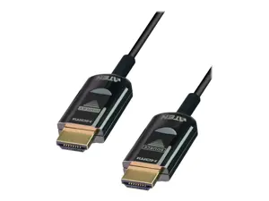 ATEN 20M True 4K HDMI 2.0 aktyvusis optinis kabelis (True 4K@20m), 20 m, A tipo HDMI (standartinis), A tipo HDMI (standartinis), 3D, 18 Gbit/s, juodas
