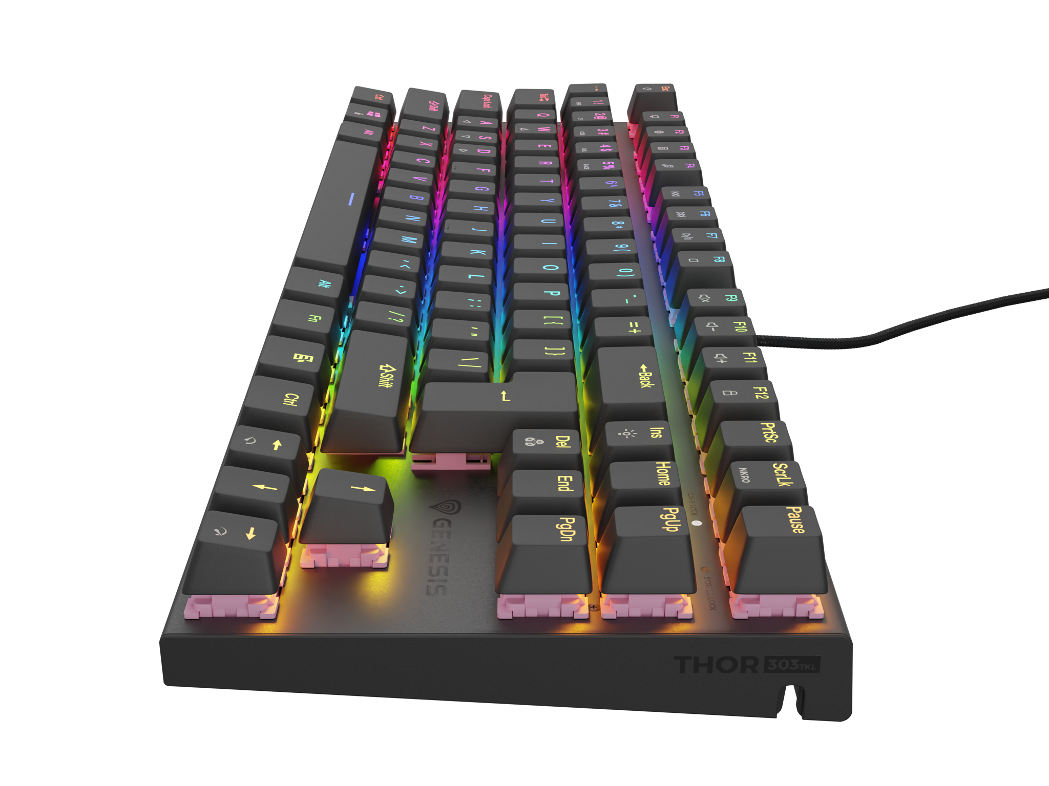 Genesis | THOR 303 | Mechanical Gaming Keyboard | Wired | US | Outemu Peach Silent | Black
