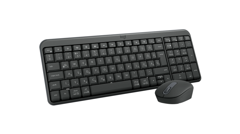 Logitech MK250 Compact Combo Belaidė klaviatūra + Pelė, Bluetooth, US Int, Graphite