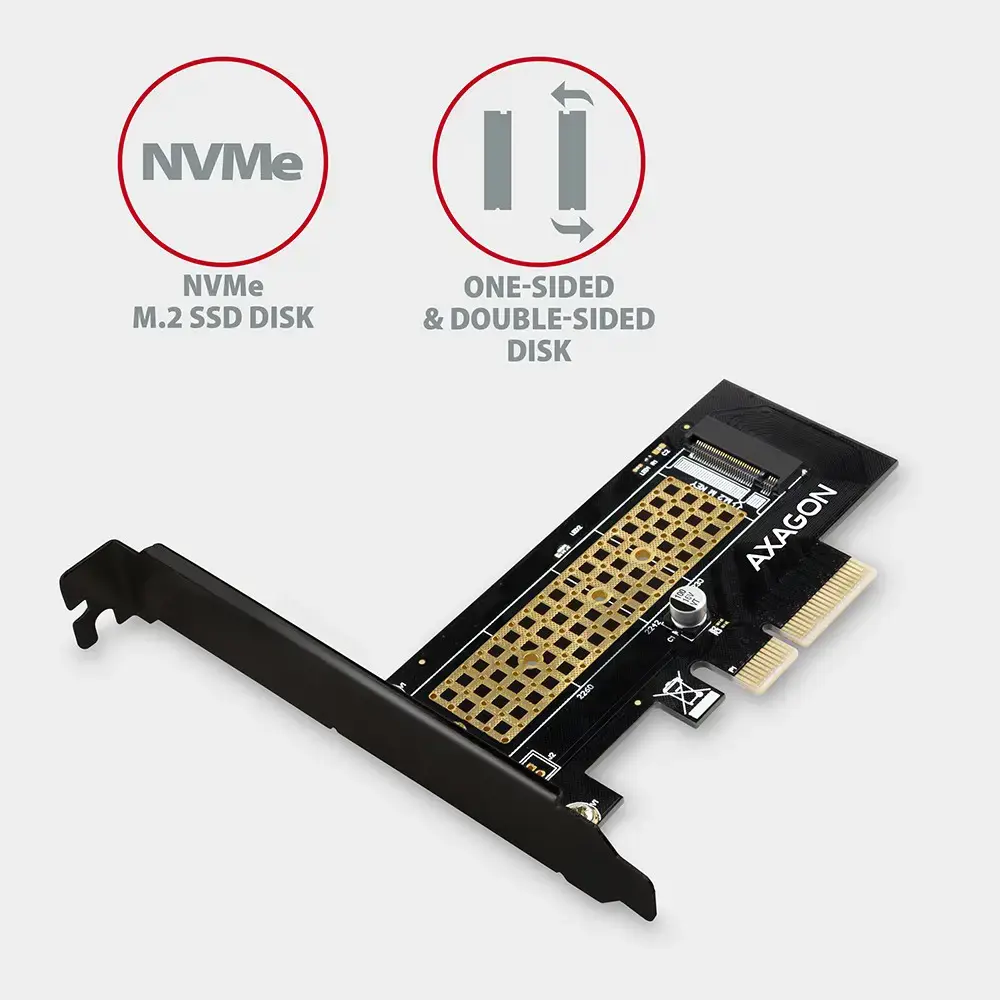 AXAGON PCEM2-N PCI-E 3.0 4x - M.2 SSD NVMe, iki 80 mm SSD