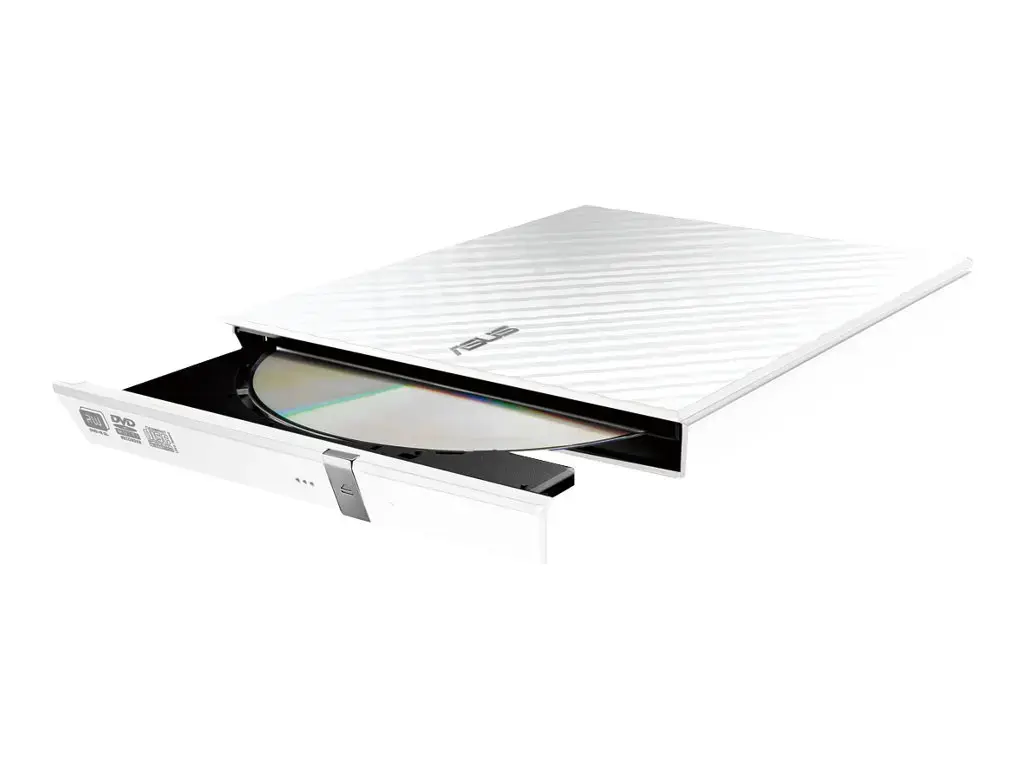 ASUS SDRW-08D2S-U Lite, baltos spalvos, dėklas, horizontalus, stalinis / nešiojamasis kompiuteris, DVD±R/RW, USB 2.0