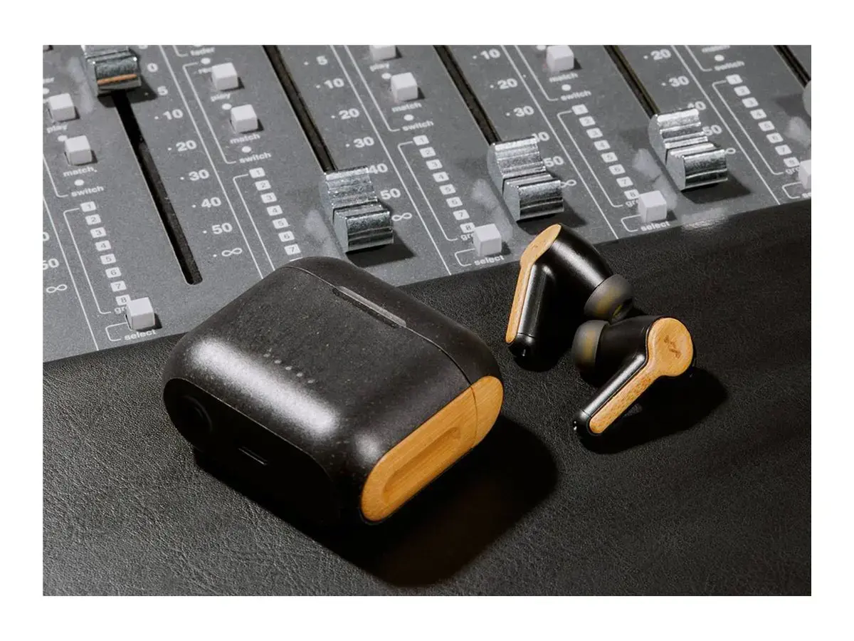 "Marley Rebel True Earbuds" Integruotas mikrofonas, į ausis, belaidės, signatūrinės juodos spalvos