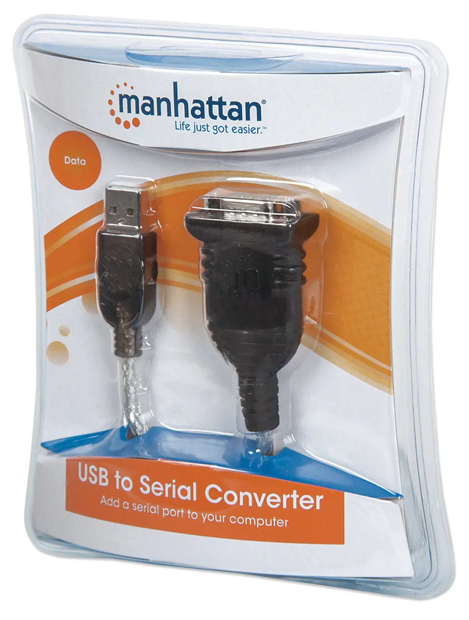 MANHATTAN USB serijinis keitiklis jungia vieną serijinį įrenginį prie USB prievado