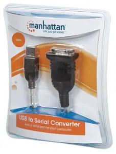 MANHATTAN USB serijinis keitiklis jungia vieną serijinį įrenginį prie USB prievado