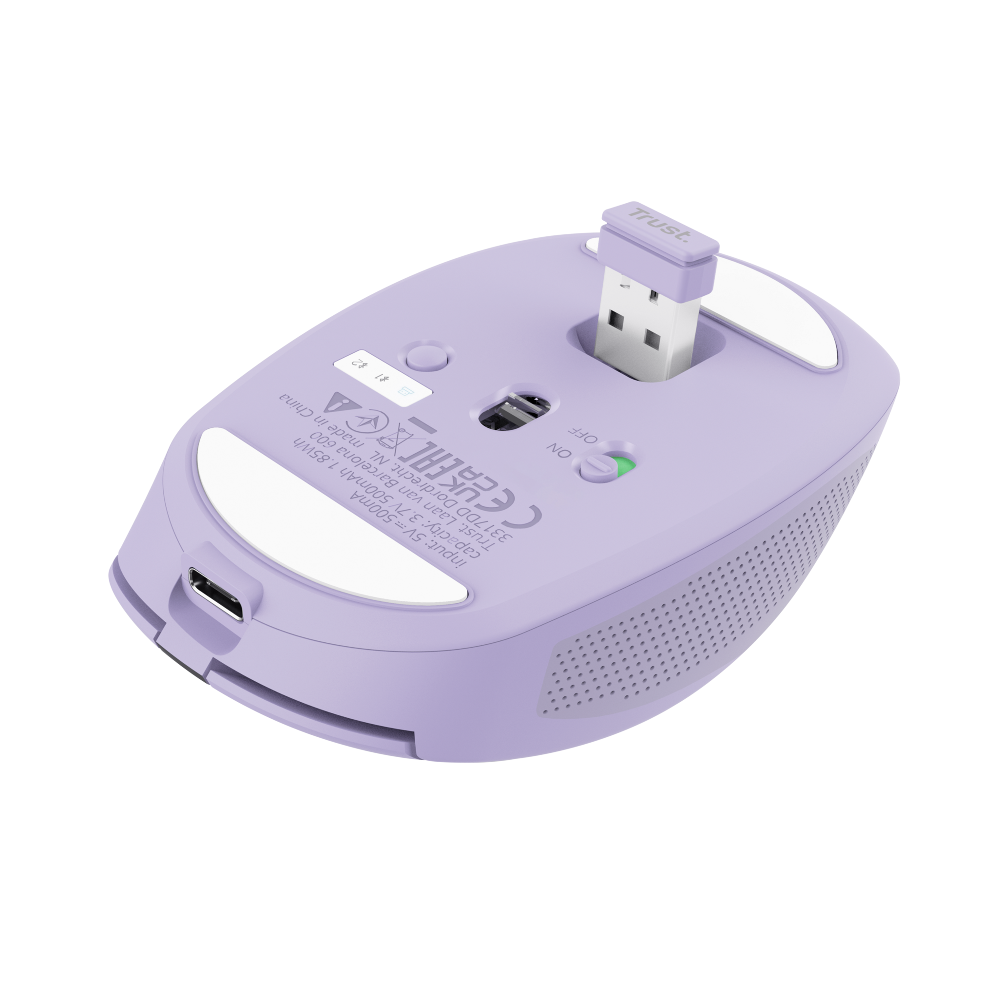 Trust Ozaa, Right-hand, Optical, RF Wireless + Bluetooth, 3200 DPI, Lilac