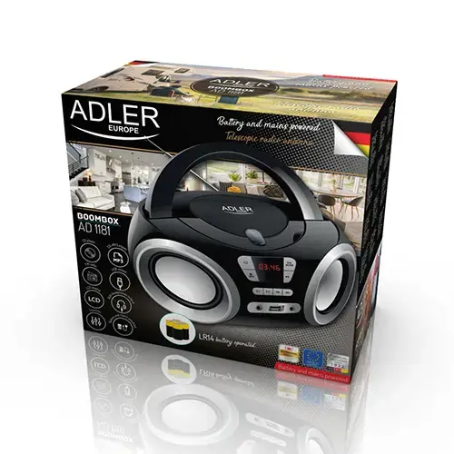 Adler AD 1181 CD|MP3|USB|FM BOOMBOX