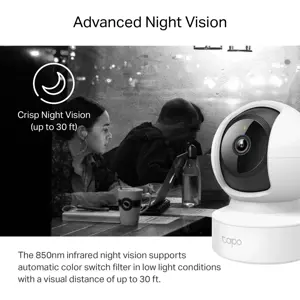 TP-Link Pan/Tilt Home Security Wi-Fi Camera, IP security camera, Indoor, Wired & Wireless, Amazon Alexa & Google Assistant, Ceiling/Wall/Desk, White