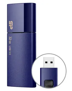 "Silicon Power Blaze B05", 32 GB, A tipo USB, 3.2 Gen 1 (3.1 Gen 1), skaidrių, 9,2 g, mėlyna