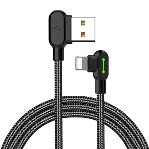 USB ir "Lightning" kampinis kabelis Mcdodo CA-4674 LED, 0,5 m (juodas)