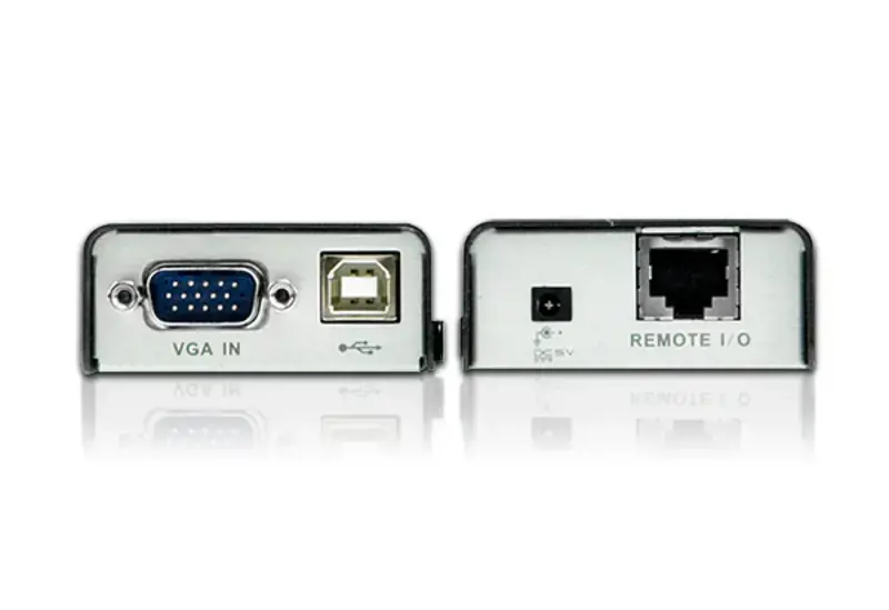 ATEN MINI USB VGA KVM ilgintuvas (100 m), siųstuvas ir imtuvas, laidinis, 100 m, Cat5, 1920 x 1200 taškų, juodas