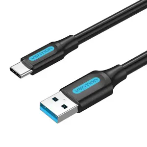 USB 3.0 A į USB-C "Vention COZBG" 1,5 m ilgio juodas PVC kabelis