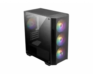 MSI MAG FORGE M100A, Micro Tower, Kompiuteris, Juodas, Skaidrus, micro ATX, Mini-ITX, Akrilinis, Žaidimams