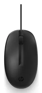 HP 125 USB Wired Mouse, Sanitizable - Black
