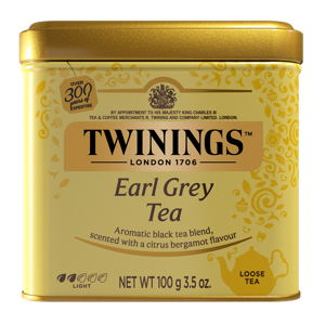 Juodoji arbata TWININGS Earl Grey, skardinė, 100 g