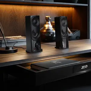 2 in 1 kompiuterio garsiakalbis Soundbar Kompiuterio RGB LED apšvietimas Stereo žaidimų USB 2 x 3W AUX 3,5 mm